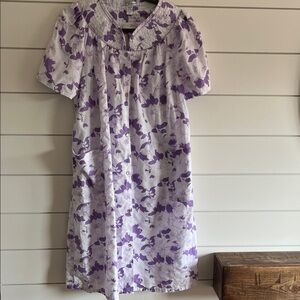 Emily Stacy Purple and White Floral House Dress